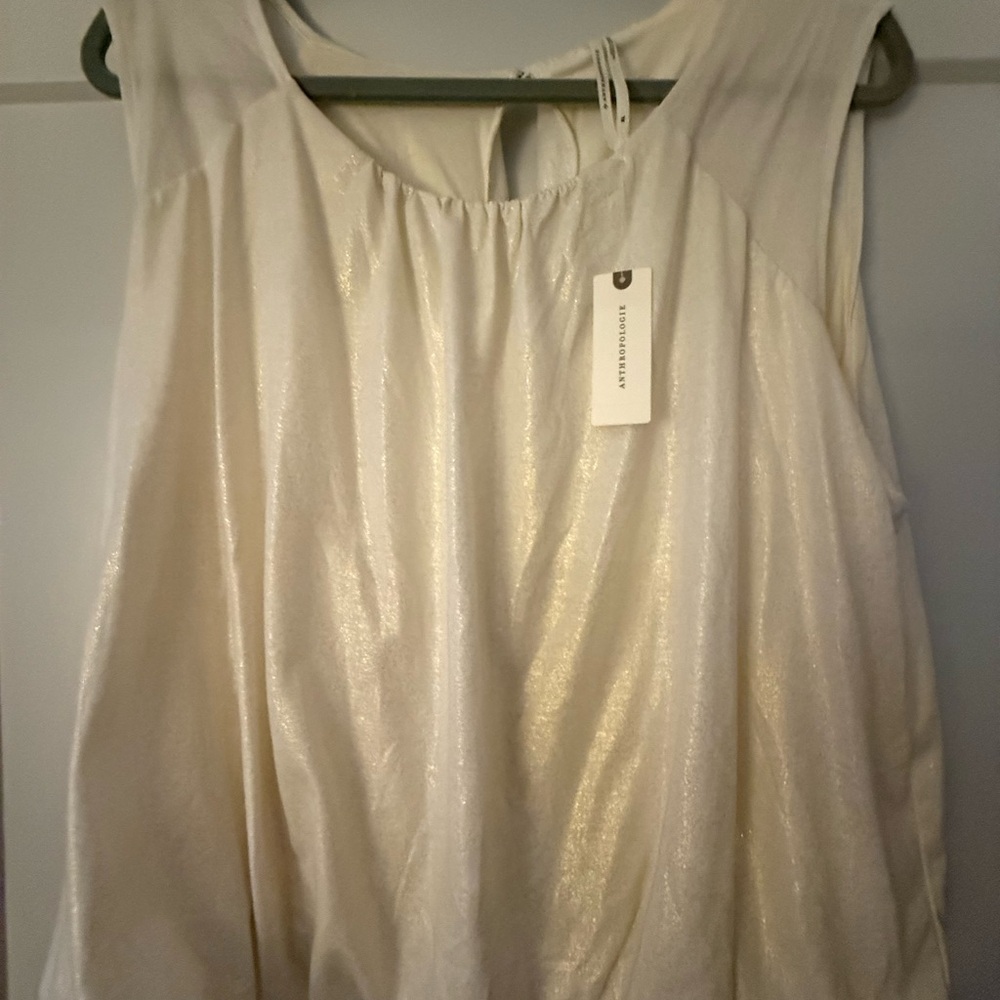 Anthropologie Elegant Cream Women's Top - Picture 9 of 9